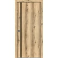 thumbnail image 1 of Sliding French Pocket Door 18 x 96 inches with | Planum 0016 Oak with Frosted Glass | Kit Trims Rail Hardware | Solid Wood Interior Bedroom Sturdy Doors, 1 of 6