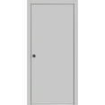 thumbnail image 1 of Sliding French Pocket Door 24 x 80 inches | Planum 0010 Matte Grey | Kit Trims Rail Hardware | Solid Wood Interior Bedroom Sturdy Doors, 1 of 6