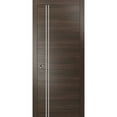 thumbnail image 1 of Sliding French Pocket Door 24 x 80 inches with | Planum 0310 Chocolate Ash with Frosted Glass | Kit Trims Rail Hardware | Solid Wood Interior Bedroom Sturdy Doors, 1 of 6