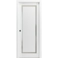thumbnail image 1 of Sliding French Pocket Door 24 x 80 inches with | Planum 0888 Painted White with Frosted Glass | Kit Trims Rail Hardware | Solid Wood Interior Bedroom Sturdy Doors, 1 of 5