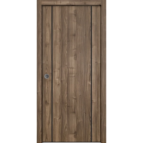 Sliding French Pocket Door 24 x 84 inches with | Planum 0016 White Silk with Frosted Glass | Kit Trims Rail Hardware | Solid Wood Interior Bedroom Sturdy Doors