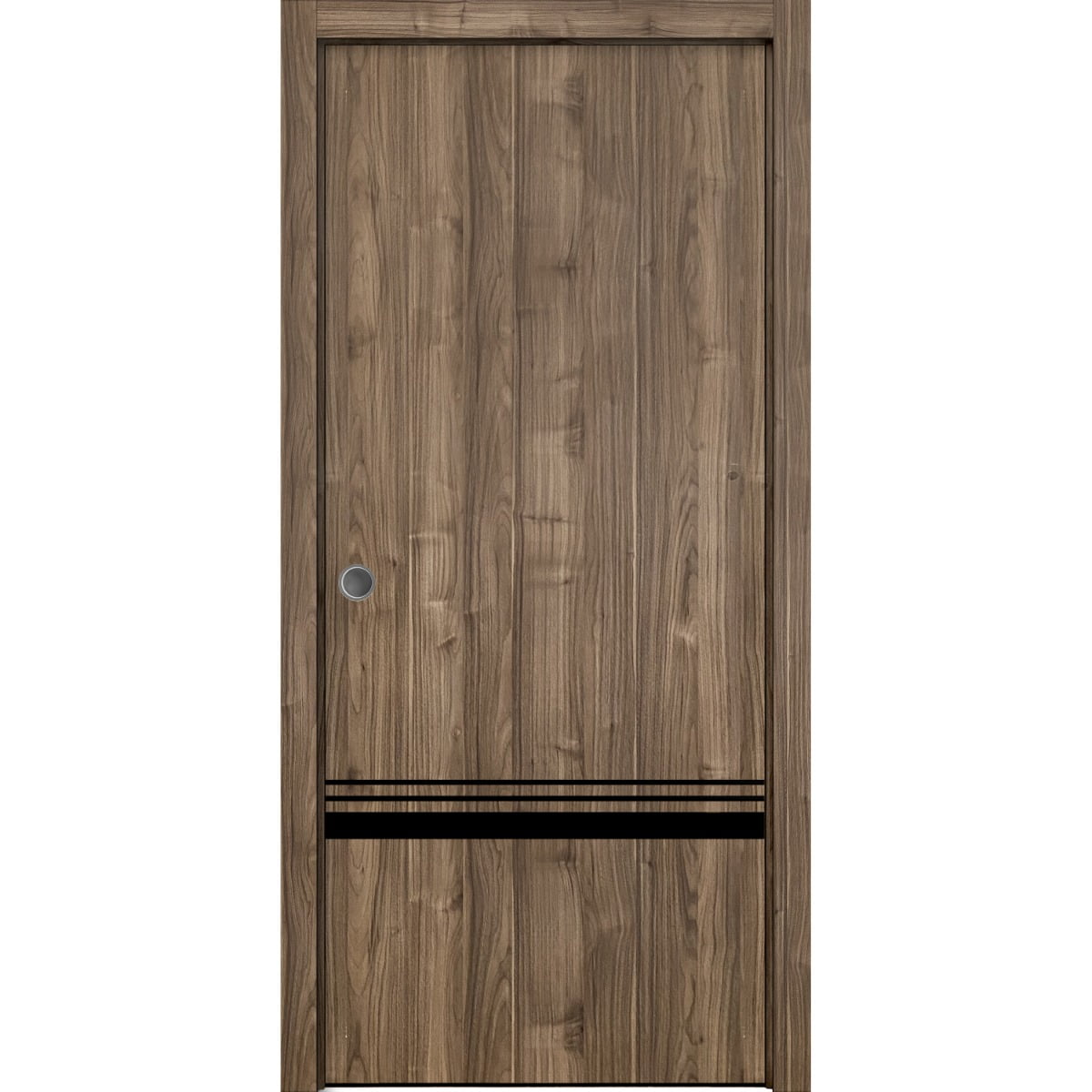 Sliding French Pocket Door 28 x 80 inches with Planum 0012 Walnut