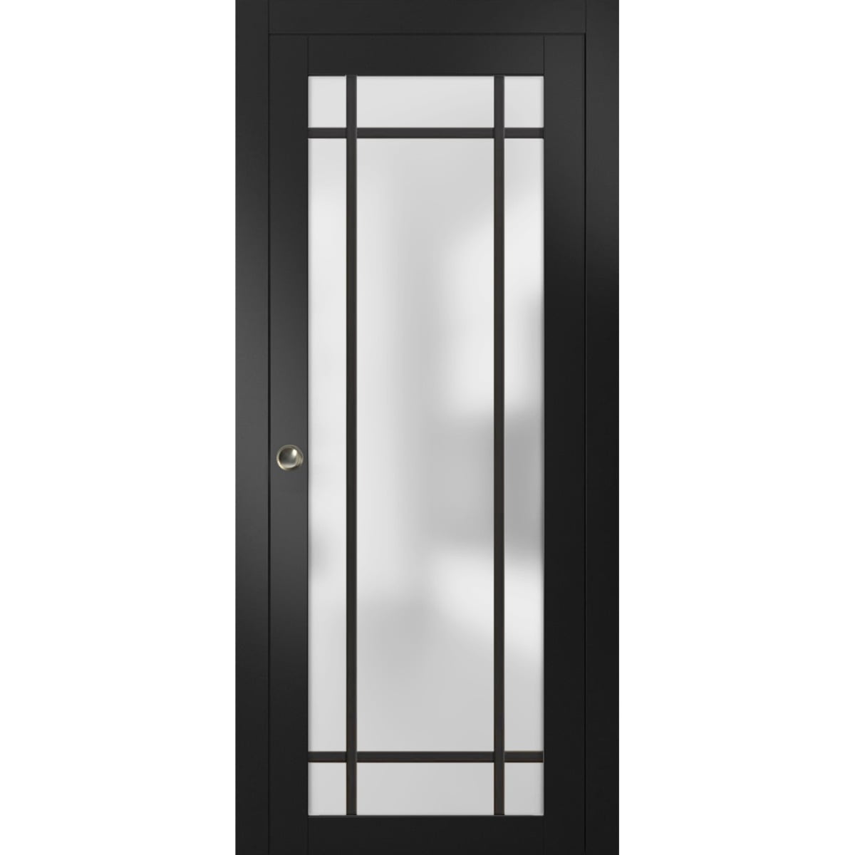 Sliding French Pocket Door 28 x 80 inches Planum 2112 Matte Black