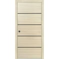 thumbnail image 1 of Sliding French Pocket Door 28 x 84 inches with | Planum 0015 Natural Veneer with Frosted Glass | Kit Trims Rail Hardware | Solid Wood Interior Bedroom Sturdy Doors, 1 of 6