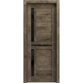 thumbnail image 1 of Sliding French Pocket Door 28 x 84 inches with | Veregio 7588 Cognac Oak with Black Glass | Kit Trims Rail Hardware | Solid Wood Interior Bedroom Sturdy Doors, 1 of 5