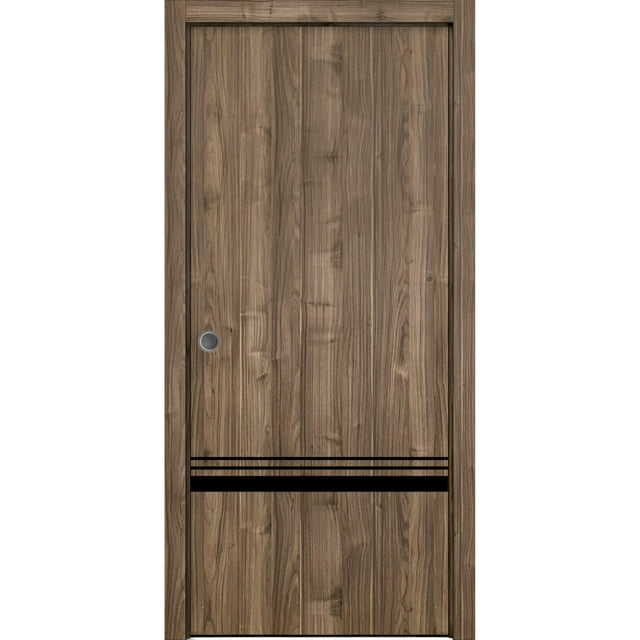 Sliding French Pocket Door 30 x 80 inches with Planum 0012 Walnut