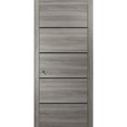 thumbnail image 1 of Sliding French Pocket Door 30 x 84 inches with | Planum 0015 Ginger Ash with Frosted Glass | Kit Trims Rail Hardware | Solid Wood Interior Bedroom Sturdy Doors, 1 of 6