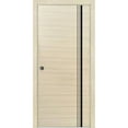 thumbnail image 1 of Sliding French Pocket Door 30 x 96 inches with | Planum 0011 Natural Veneer with Frosted Glass | Kit Trims Rail Hardware | Solid Wood Interior Bedroom Sturdy Doors, 1 of 6
