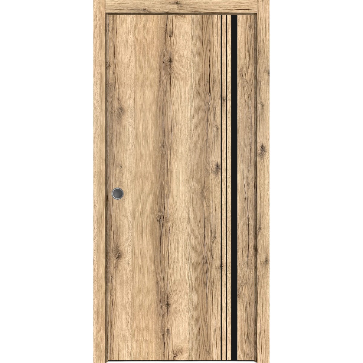 Sliding French Pocket Door 32 x 96 inches with | Planum 0011 Oak with ...