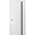 thumbnail image 1 of Sliding French Pocket Door 32 x 96 inches with | Planum 0011 White Silk with Frosted Glass | Kit Trims Rail Hardware | Solid Wood Interior Bedroom Sturdy Doors, 1 of 6