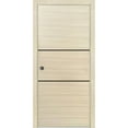 thumbnail image 1 of Sliding French Pocket Door 32 x 96 inches with | Planum 0014 Natural Veneer with Frosted Glass | Kit Trims Rail Hardware | Solid Wood Interior Bedroom Sturdy Doors, 1 of 6