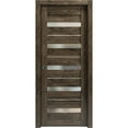thumbnail image 1 of Sliding French Pocket Door 36 x 84 inches | Quadro 4445 Cognac Oak with Frosted Glass | Kit Trims Rail Hardware | Solid Wood Interior Bedroom Sturdy Doors, 1 of 6