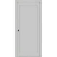 thumbnail image 1 of Sliding French Pocket Door 42 x 80 inches | Quadro 4111 Matte Grey | Kit Trims Rail Hardware | Solid Wood Interior Bedroom Sturdy Doors, 1 of 6