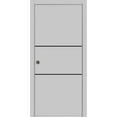 thumbnail image 1 of Sliding French Pocket Door 42 x 96 inches with | Planum 0014 Grey Ash with Frosted Glass | Kit Trims Rail Hardware | Solid Wood Interior Bedroom Sturdy Doors, 1 of 6