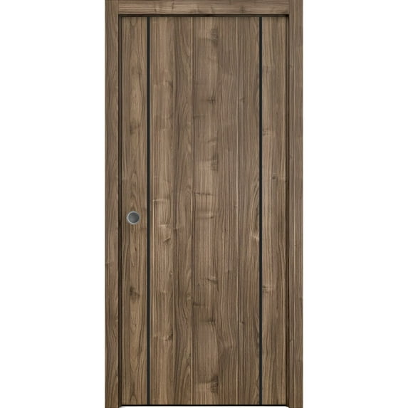 Sliding French Pocket Door 42 x 96 inches with | Planum 0016 White Silk with Frosted Glass | Kit Trims Rail Hardware | Solid Wood Interior Bedroom Sturdy Doors