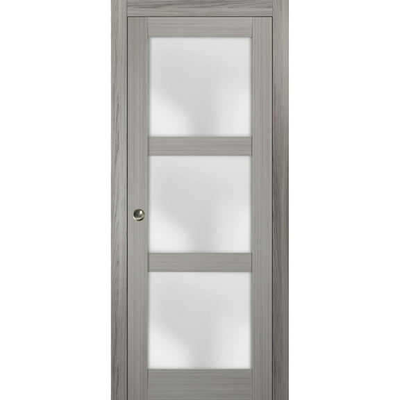 Sliding French Pocket Door with Frosted Glass | Lucia 2552 Grey Ash | Sample of Door Color