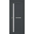thumbnail image 1 of Sliding French Pocket Door with Frosted Glass | Veregio 7288 Antracite | Kit Trims Rail Hardware | Solid Wood Interior Bedroom Sturdy Doors-24" x 96", 1 of 6