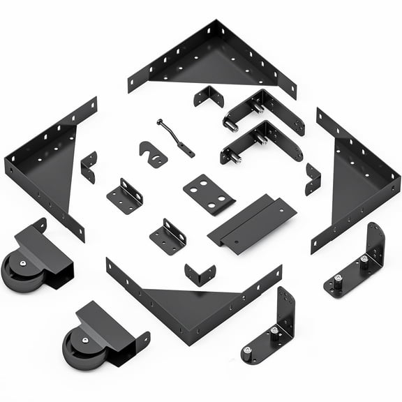 Sliding Gate Hardware Kit, Heavy Duty Galvanized Steel, For 1" to 2" Thick Wood Gates
