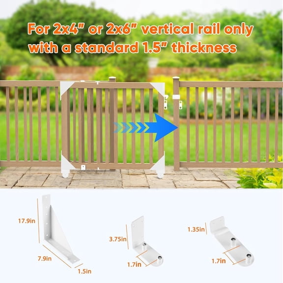 Sliding Gate Hardware Kit - Heavy Duty Rolling Gate Hardware Kit for Wooden Fence, Anti-Sag Design with Smooth Wheels, Easy Installation for Porch, Pool, Barn Deck Gate (White)