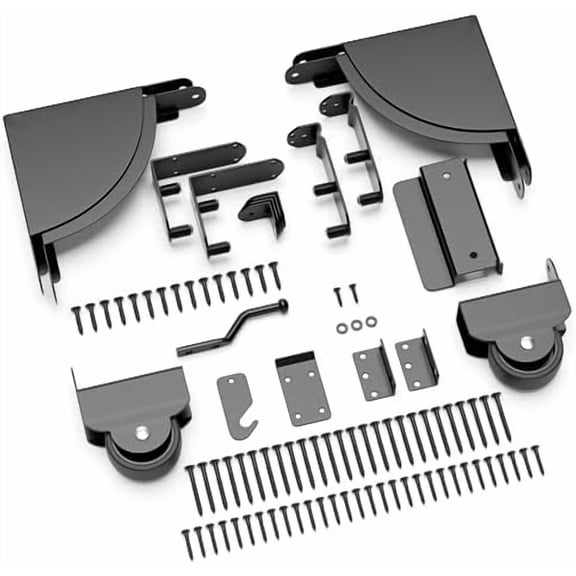 Sliding Gate Kit with Wheel,Heavy Duty Fence Gate Frame Kit for Deck Gate,Gate Hardware Kit with Roll Wheel for Outdoor Wooden Fences,No Sag Gate Corner Brace Bracket for Driveway/Pool/Porch Gate