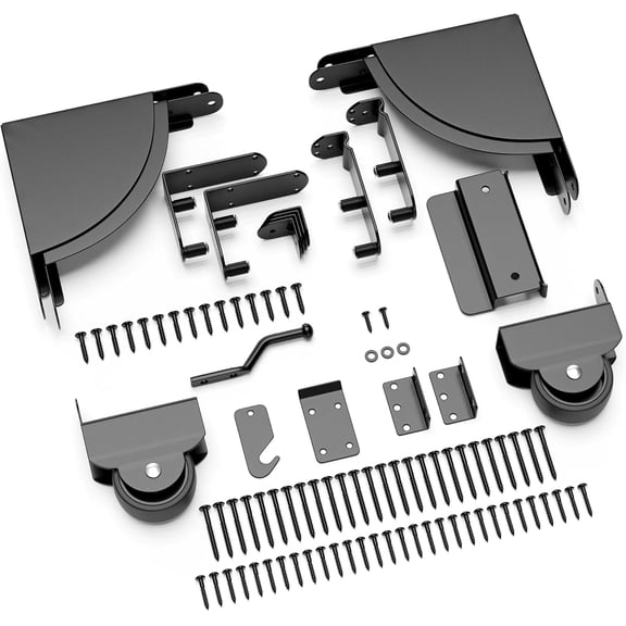 Sliding Gate Kit with Wheel,Heavy Duty Fence Gate Frame Kit for Deck Gate,Gate Hardware Kit with Roll Wheel for Outdoor Wooden Fences,No Sag Gate Corner Brace Bracket for Driveway/Pool/Porch Gate
