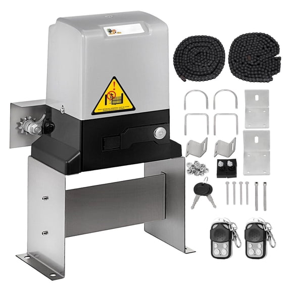Sliding Gate Opener AC1400 3100LBS with 2 Remote Controls, Gate Operator Hardware Kit for Security, Move Speed 40ft Per Min, Electric Rolling Driveway Slide Gate Motor