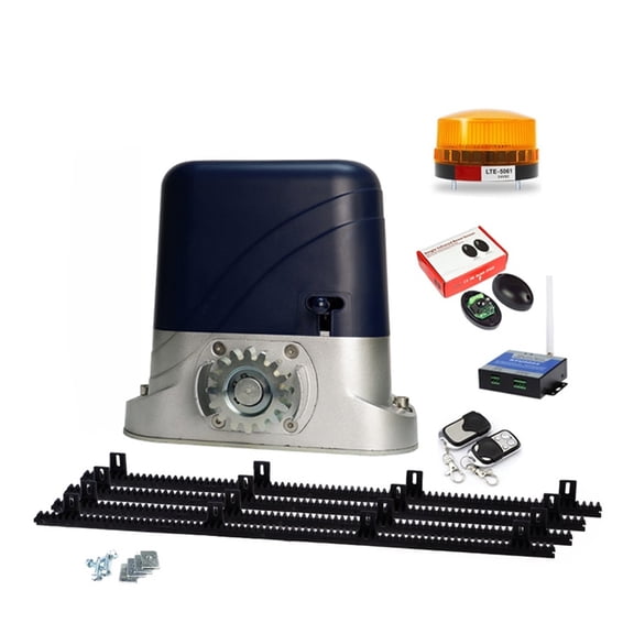Sliding Gate Opener With 2 Meters(6.5ft) Nylon Racks,Automatic Slide Gate Motor Engine(1400LBS) Kit For Short Fence Driveway ,Easy to Install
