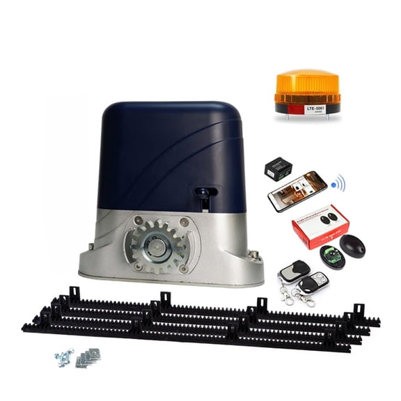 Sliding Gate Opener With 2 Meters(6.5ft) Nylon Racks,Automatic Slide Gate Motor Engine(1400LBS) Kit For Short Fence Driveway