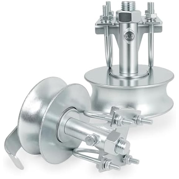 Sliding Gate Rollers, 5" Galvanized Steel Rolling Gate Hardware Kit for 2" (1-7/8") Chain Link Fence Gate Frame, 1-7/8" or 1-5/8" Track Pipe, Double U Bolt, 2 Pack$$Tools & Hardware Other