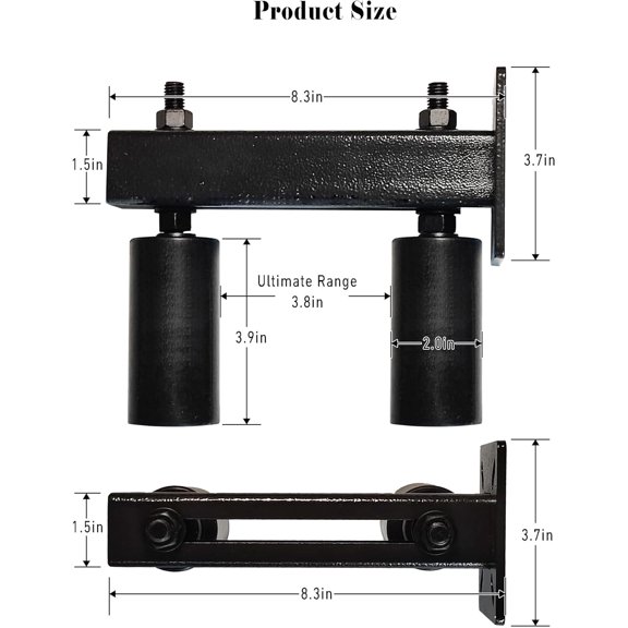 Sliding Gate Rollers Guide, Adjustable Gate Roller Kit with 4" Nylon Wheel, Heavy Duty Steel Bracket for Sliding & Rolling Gates