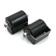 Sliding Gate Top Guide Roller Pair 3" Hard Rubberized W/Weld On Mounting Bracket