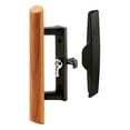 thumbnail image 1 of C 1095 |  Sliding Glass Door Handle Set, 3-1/2 in., Diecast and Wood, Black, Hook Style, Internal Lock (Single Pack), 1 of 3
