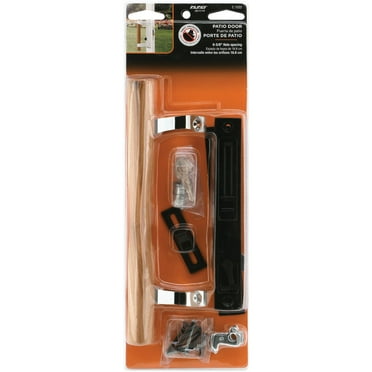 Sliding Glass Door Handle Set, 6-5/8 in., Diecast and Wood, Hook Style