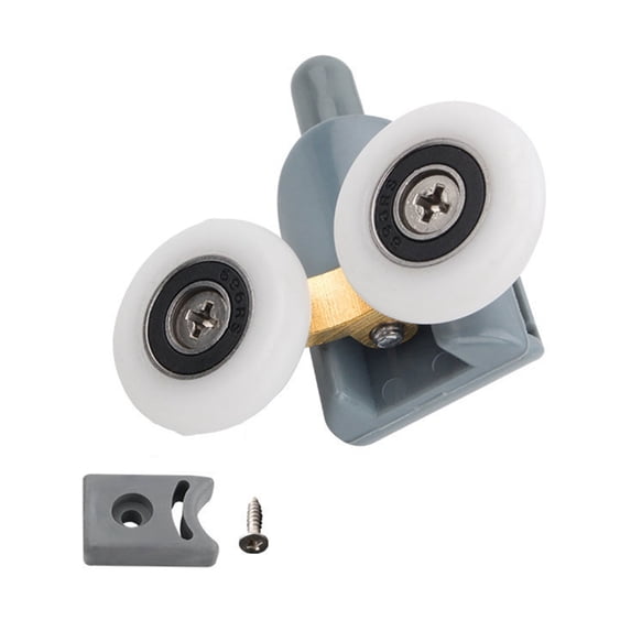 Shower Door Double Wheel Roller Replacement Kit – Sliding Glass Upper Runners (4 Pack) For 5mm/6mm Glass