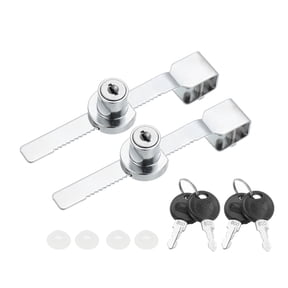 Sliding Glass Door Ratchet Lock 5.6x0.6inch, Keyed Alike Showcase Display Security Lock with 4 Keys, Silver 2 Pack