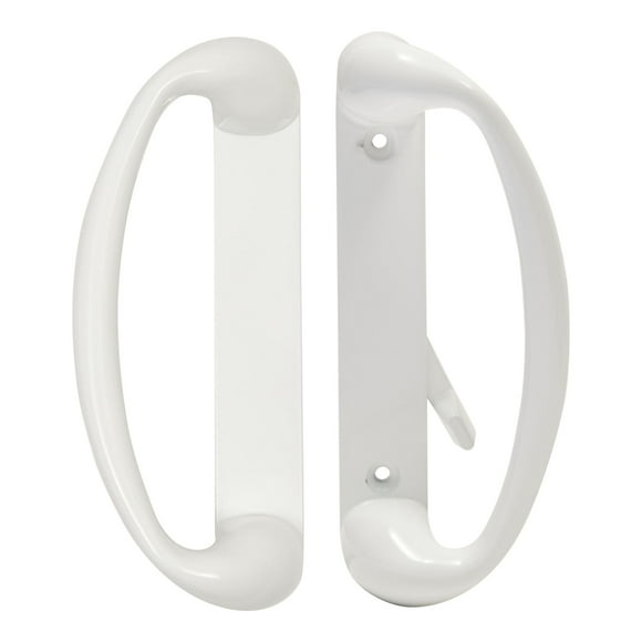 Sliding Glass Patio Door Handle Replacement Set, White Diecast, Mortise Style, Non-Keyed (Fits 3-15/16 Inch Hole Spacing)