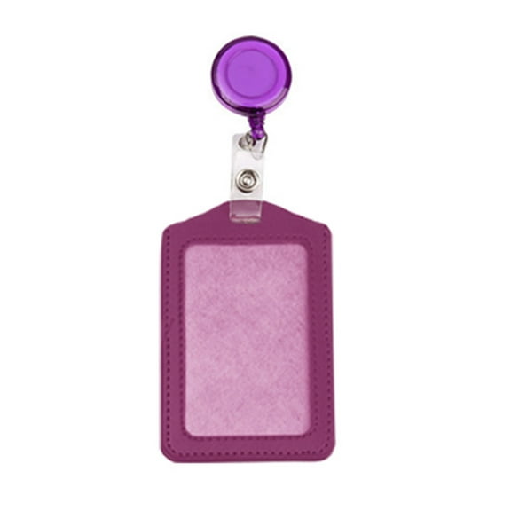 Sliding ID Badge Holder - Heavy Duty Hard Plastic Sleeve Secures Work ID, Key Card, Credit Cards for Office, Factory, Hospital & School( Random color )