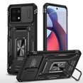 thumbnail image 1 of Sliding Lens Cover Case for Motorola Moto G Stylus 5G 2023,Dteck Shockproof Rubber Case Military Grade Protection Hard PC Back 360° Rotation Ring Stand Cover, Black, 1 of 7