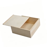 Sliding Lid Wooden Box 12x12x6cm 15x15x8cm 20x20x8cm 25x25cm Natural Finish