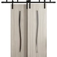 thumbnail image 1 of Sliding Modern Barn Bypass Doors 84 x 84 in - LUNO 2003 Oak - Modern 8ft Rails Hardware Set - Wood Solid Bedroom Wardrobe Doors, 1 of 5