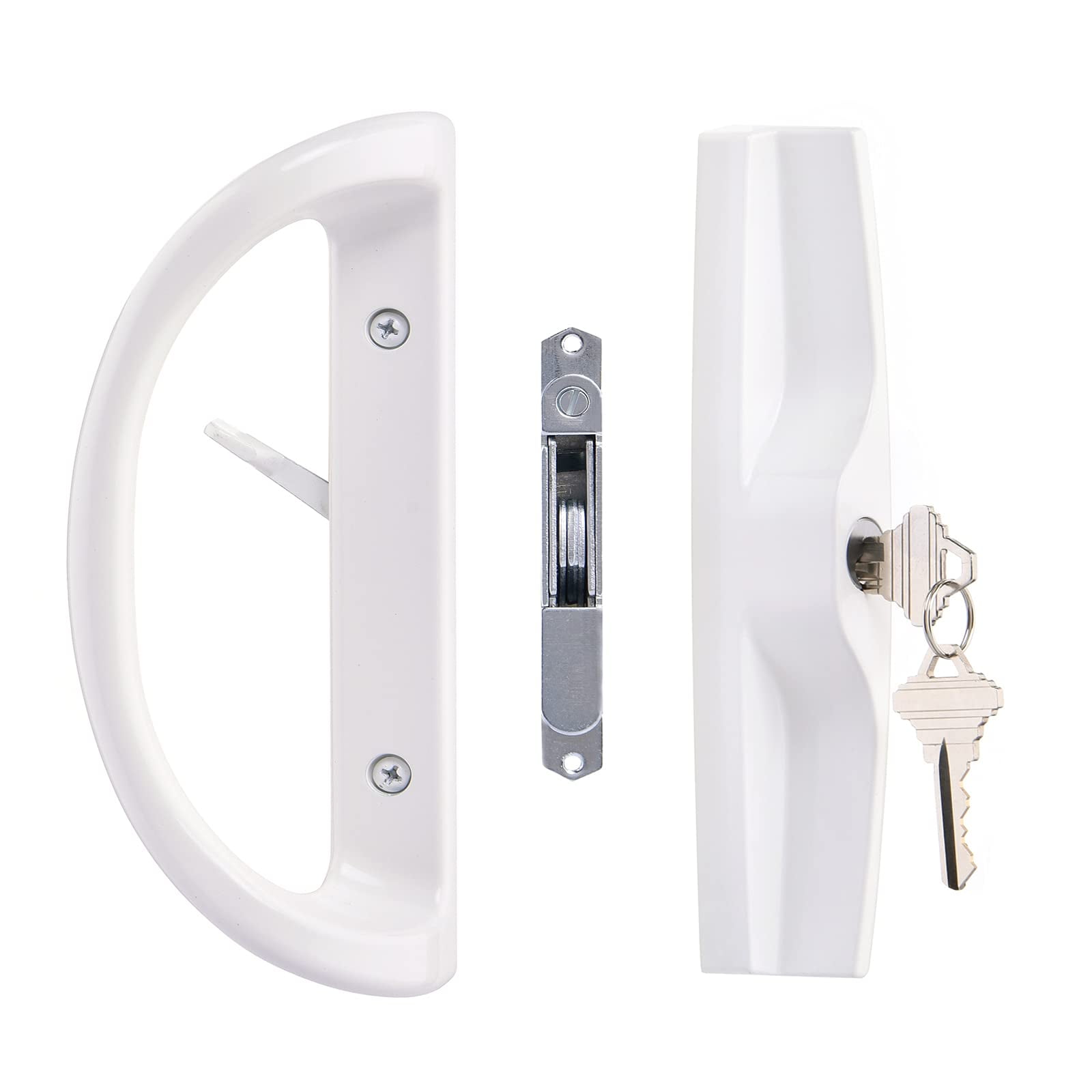 Hyneesun Sliding Door Handle Set – 10cm Hole Spacing, White, With Mortise Lock (Right/Left Hand Compatible) - View #13