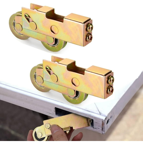 Sliding Patio Door Tandem Roller Assembly,Happon 1-1/4 Inch Steel Ball Wheel Bearing, Replacement Rollers for Sliding Glass Doors, Screen Doors, Gates, and Windows (2 Pack)
