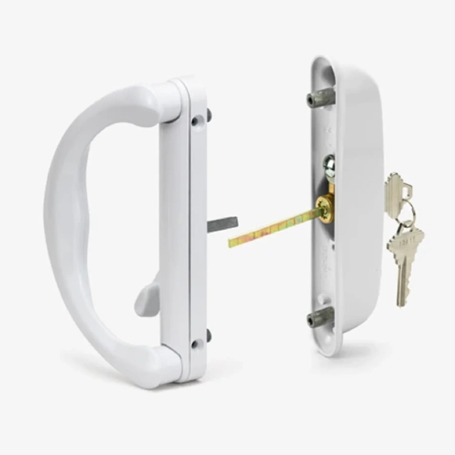 Sliding Patio Glass Door Keyed Mortise Style Handle Set Replacement with 415/16 Hole Spacing