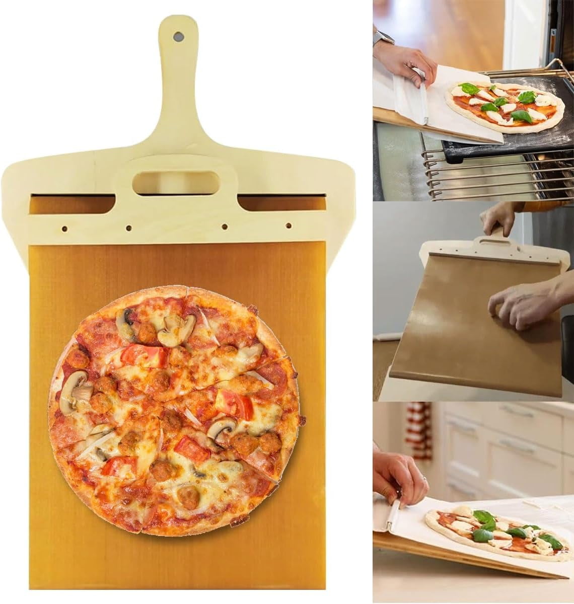 Sliding Pizza Peel, NonStick Sliding Pizza Shovel, Pizza Peel Shovel