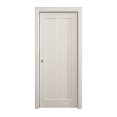 Sliding Pocket Door 18 x 84 inches | Ego 5006 Painted White Oak | Kit Rail Hardware | Solid Wood Interior Bedroom Modern Doors