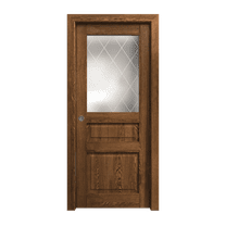 Sliding Pocket Door 18 x 84 inches | Ego 5011 Cognac Oak | Kit Rail Hardware | Solid Wood Interior Bedroom Modern Doors