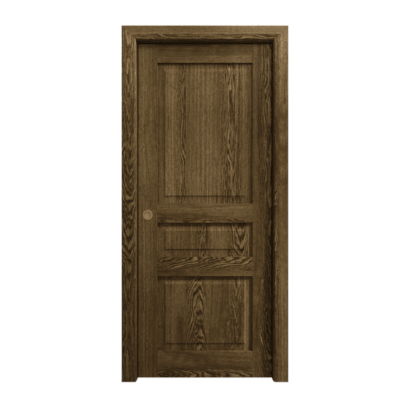 Sliding Pocket Door 18 x 84 inches | Ego 5012 Marble Oak | Kit Rail Hardware | Solid Wood Interior Bedroom Modern Doors