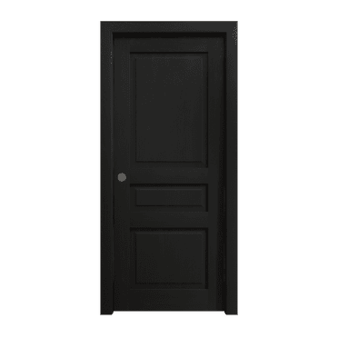 Sliding Pocket Door 18 x 84 inches | Ego 5012 Painted Black Oak | Kit Rail Hardware | Solid Wood Interior Bedroom Modern Doors