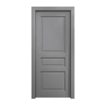 Sliding Pocket Door 18 x 84 inches | Ego 5012 Painted Grey Oak | Kit Rail Hardware | Solid Wood Interior Bedroom Modern Doors