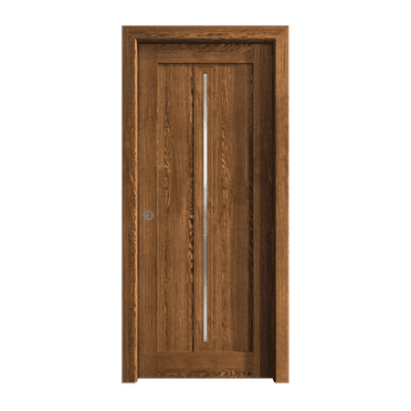 Sliding Pocket Door 18 x 84 inches | Ego 5014 Cognac Oak | Kit Rail Hardware | Solid Wood Interior Bedroom Modern Doors